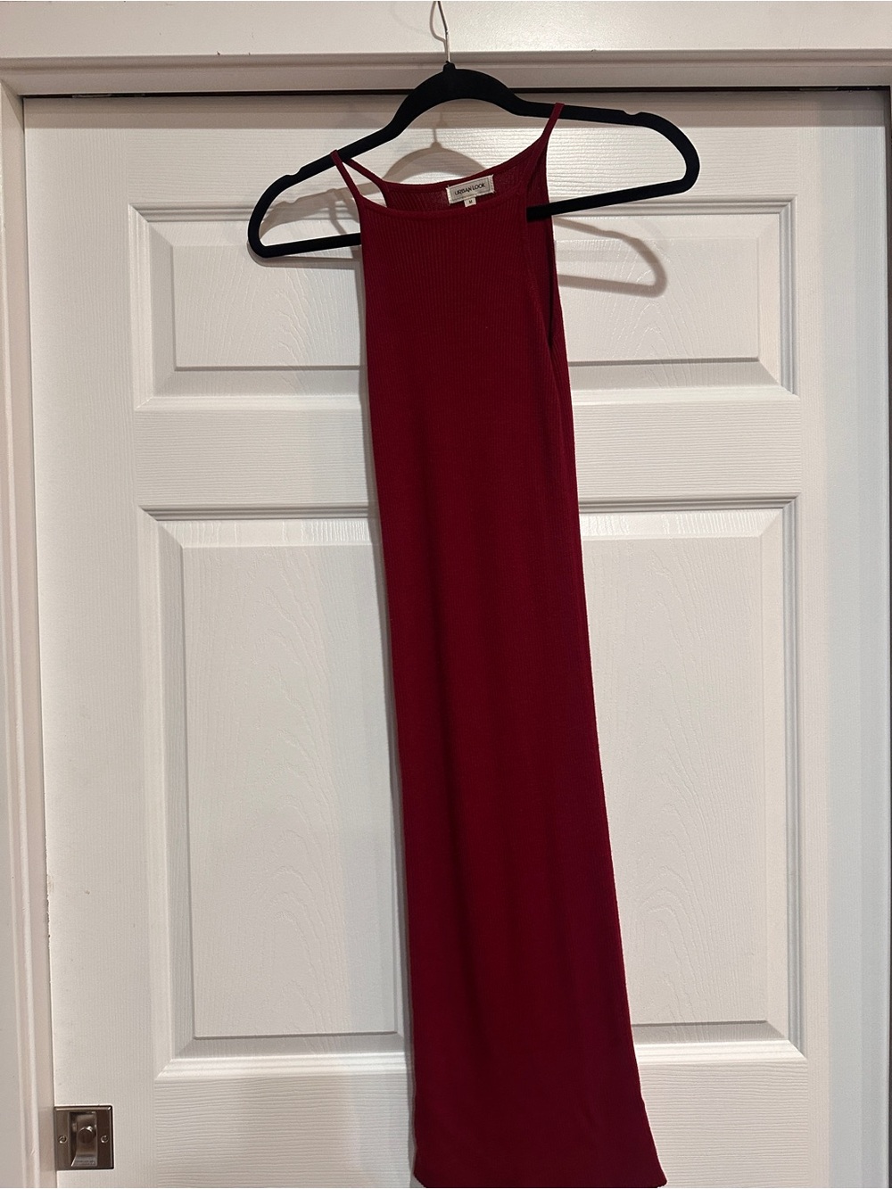 Sleeveless Red Ribbed Maxi Dress - Unbranded